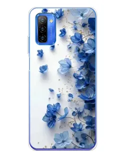 Чехол для Ulefone Note 12 с картинкой «Голубой цветочный каскад»