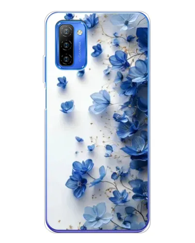 Чехол для Ulefone Note 12 с картинкой «Голубой цветочный каскад»