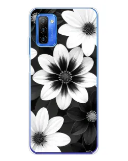 Чехол для Ulefone Note 12 с картинкой «Монохромные астры»