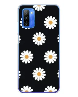 Чехол для Ulefone Note 12 с картинкой «Ромашки на черном»