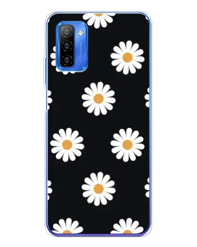 Чехол для Ulefone Note 12 с картинкой «Ромашки на черном»