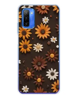 Чехол для Ulefone Note 12 с картинкой «Узор из маленьких подсолнухов»