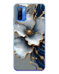 Чехол для Ulefone Note 12 с картинкой «Белый цветок и золотой флюид»