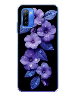 Чехол для Ulefone Note 12 с картинкой «Фиолетовые цветы с росою»