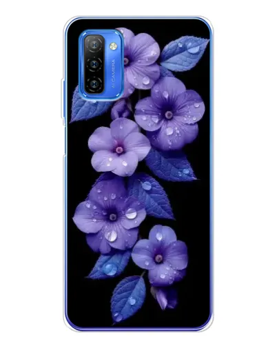 Чехол для Ulefone Note 12 с картинкой «Фиолетовые цветы с росою»