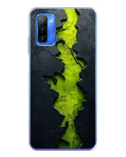 Чехол для Ulefone Note 12 с картинкой «Салатовый разлом скалы»