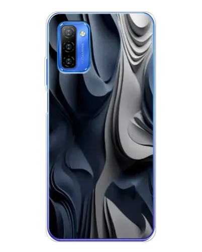 Чехол для Ulefone Note 12 с картинкой «Объемные синие складки»