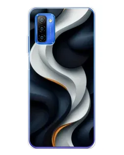 Чехол для Ulefone Note 12 с картинкой «Объемные черно-белые ленты»