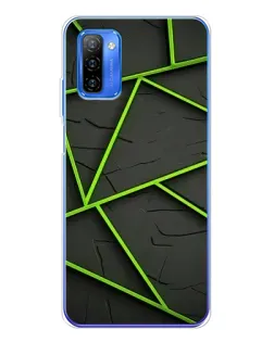 Чехол для Ulefone Note 12 с картинкой «Зеленые геометрические линии»