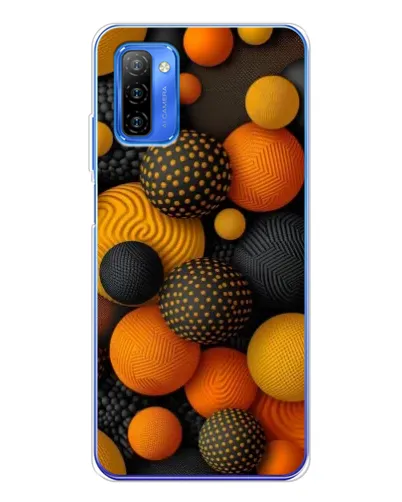 Чехол для Ulefone Note 12 с картинкой «Объемные оранжевые сферы»