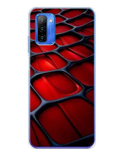 Чехол для Ulefone Note 12 с картинкой «Красная глянцевая сетка»
