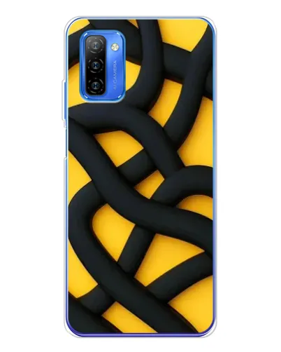 Чехол для Ulefone Note 12 с картинкой «Черное желтое переплетение»