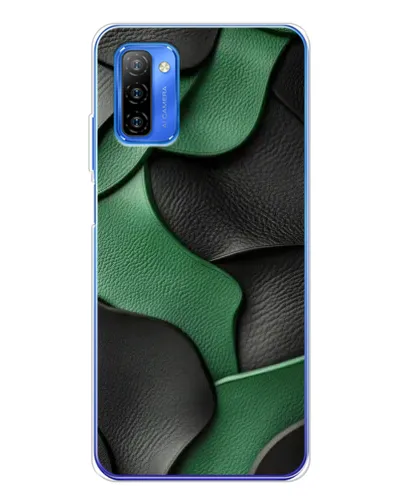 Чехол для Ulefone Note 12 с картинкой «Зеленые кожаные волны»