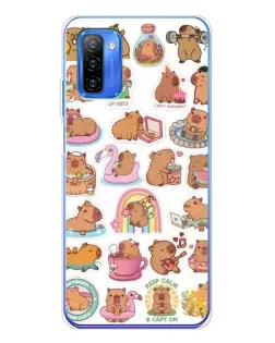 Чехол для Ulefone Note 12 с картинкой «Капибары набор»