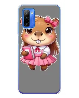 Чехол для Ulefone Note 12 с картинкой «Девочка капибара»
