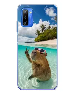 Чехол для Ulefone Note 12 с картинкой «Капибара на море»