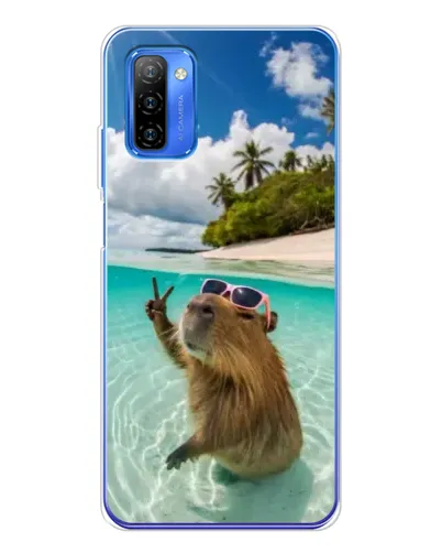 Чехол для Ulefone Note 12 с картинкой «Капибара на море»