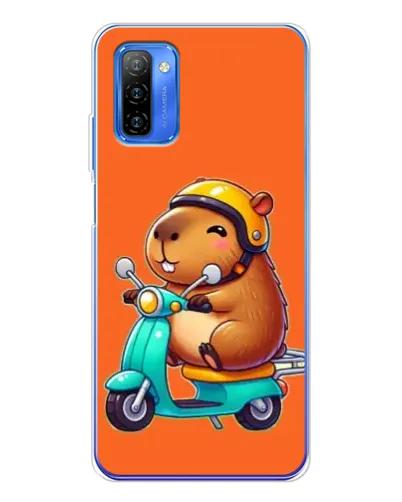 Чехол для Ulefone Note 12 с картинкой «Капибара на скутере»
