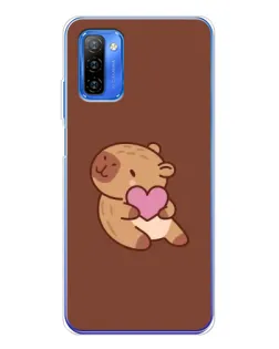 Чехол для Ulefone Note 12 с картинкой «Капибара с сердцем»