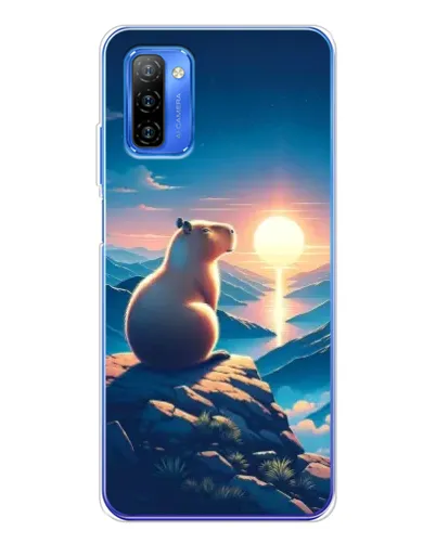 Чехол для Ulefone Note 12 с картинкой «Закат солнца с капибарой»