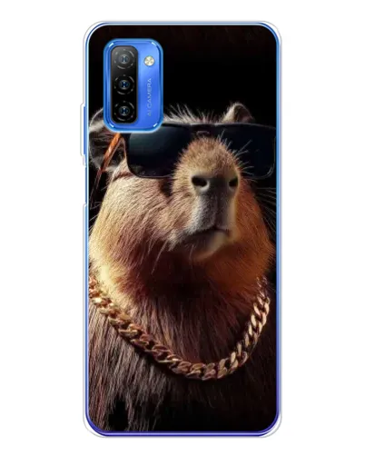 Чехол для Ulefone Note 12 с картинкой «Капибара золотая цепь»