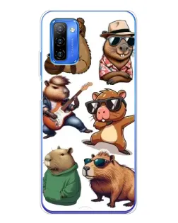 Чехол для Ulefone Note 12 с картинкой «Крутые капибары музыканты»