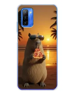 Чехол для Ulefone Note 12 с картинкой «Капибара с пиццей»