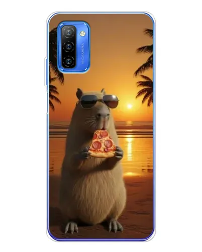 Чехол для Ulefone Note 12 с картинкой «Капибара с пиццей»