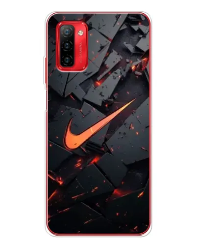 Чехол для Ulefone Note 12P с картинкой «Nike — эффект разломов»