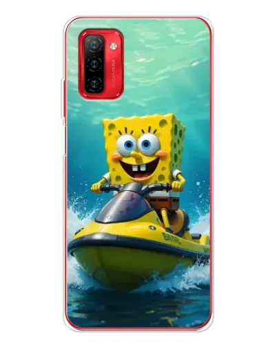 Чехол для Ulefone Note 12P с картинкой «Спанч Боб на гидроцикле»