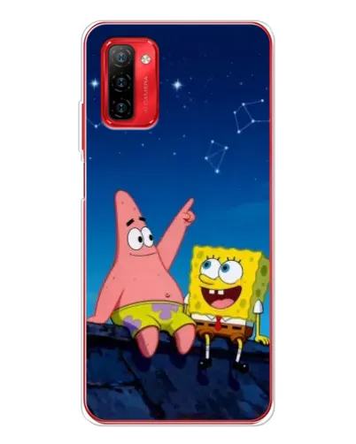 Чехол для Ulefone Note 12P с картинкой «Губка Боб и Патрик ночью»