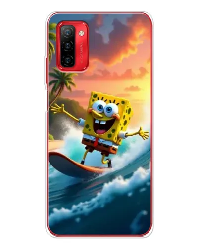 Чехол для Ulefone Note 12P с картинкой «Губка Боб серфингист»
