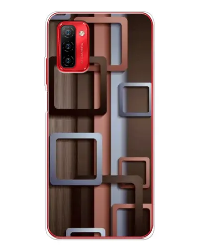 Чохол для Ulefone Note 12P з картинкою «Коричневі об'ємні квадрати»