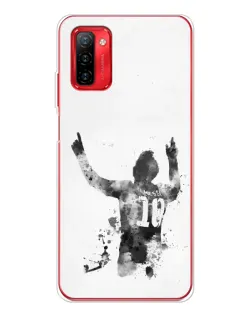 Чохол для Ulefone Note 12P з картинкою «Чорно-білий силует Мессі»