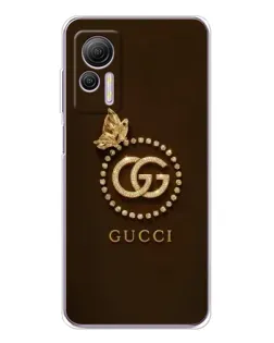 Чехол для Ulefone Note 14 с картинкой «Gucci — золотая бабочка»