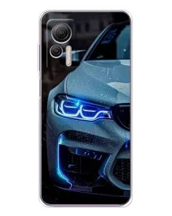 Чехол для Ulefone Note 14 с картинкой «Взгляд BMW с синими фарами»