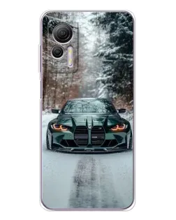 Чехол для Ulefone Note 14 с картинкой «BMW в зимнем лесу»