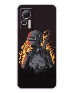 Чехол для Ulefone Note 14 с картинкой «PUBG — огненный силуэт»