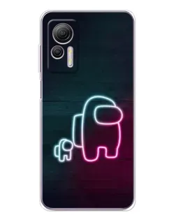 Чехол для Ulefone Note 14 с картинкой «Among Us неон-арт»