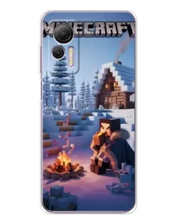 Чехол для Ulefone Note 14 с картинкой «Зимний Minecraft»