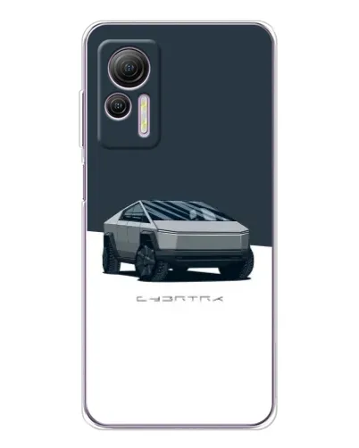 Чехол для Ulefone Note 14 с картинкой «Серебристый Cybertruck Tesla»