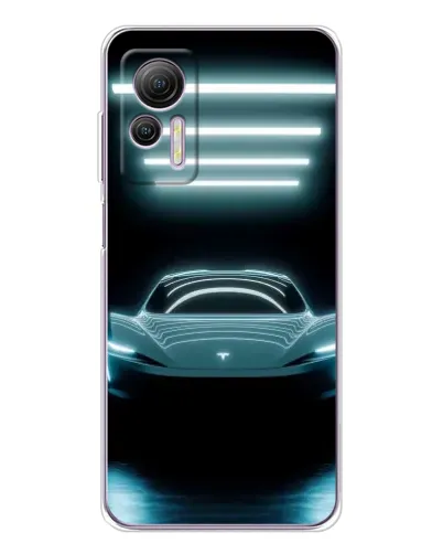 Чехол для Ulefone Note 14 с картинкой «Tesla в неоне»