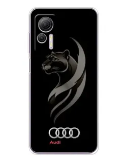 Чехол для Ulefone Note 14 с картинкой «Графика — пантера и Audi»