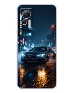 Чехол для Ulefone Note 14 с картинкой «Ночной город и Audi»