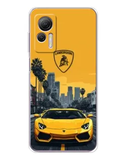 Чехол для Ulefone Note 14 с картинкой «Желтый Lamborghini город»