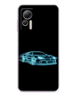 Чехол для Ulefone Note 14 с картинкой «Неоновый контур Lamborghini»
