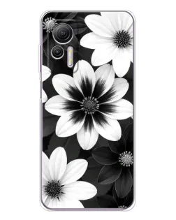 Чехол для Ulefone Note 14 с картинкой «Монохромные астры»