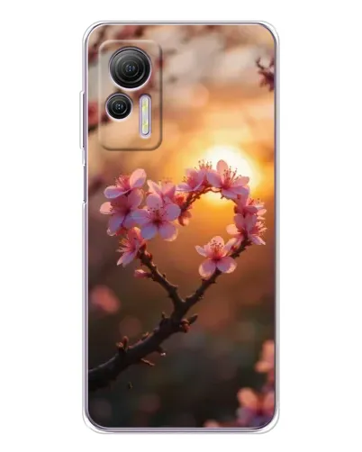 Чехол для Ulefone Note 14 с картинкой «Розовый цвет сердце на фоне заката» Чехол для Ulefone Note 14 с картинкой «Розовый цвет сердце на фоне заката»