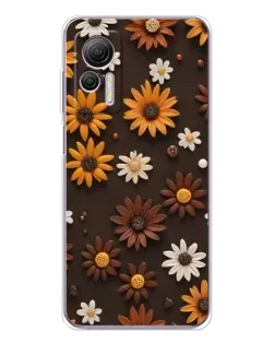 Чехол для Ulefone Note 14 с картинкой «Узор из маленьких подсолнухов»
