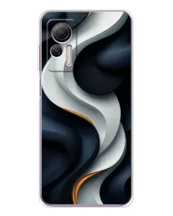 Чехол для Ulefone Note 14 с картинкой «Объемные черно-белые ленты»